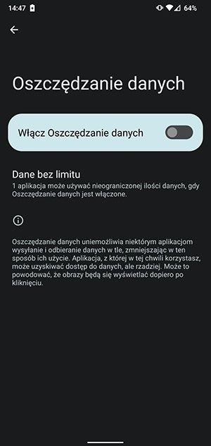 oszczędzanie danych