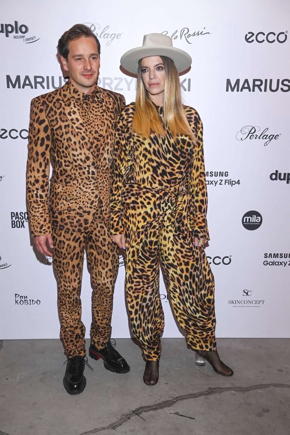 Krzysztof Zalewski i Olga Tuszewska na pokazie Mariusza Przybylskiego