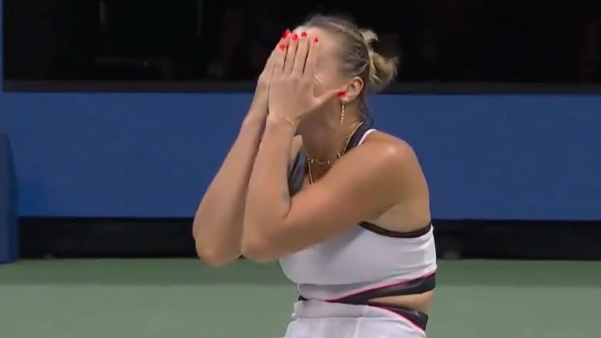 Twitter / US Open Tennis / Aryna Sabalenka po meczu z Amandą Anisimovą