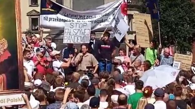 pandemia koronawirus protest warszawa