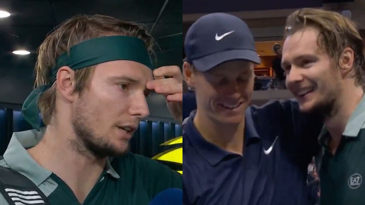 Twitter / ESPN i USOpen / Na zdjęciu: Aleksander Bublik przegrał boleśnie z Jannikiem Sinnerem