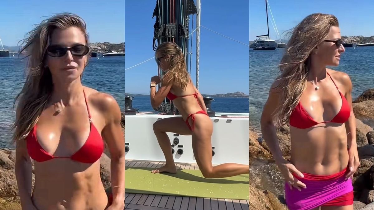 Anna Lewandowska ćwiczy w bikini 