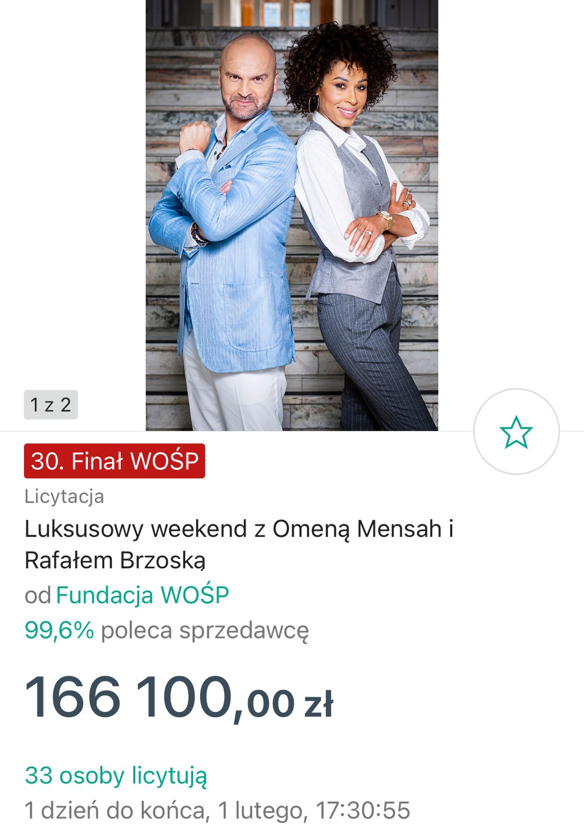 Omenaa Mensah i Rafał Brzoska – aukcja na WOŚP