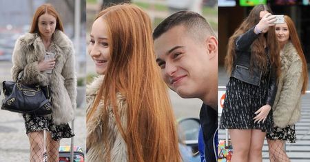 "Influencerka" Angelika Mucha i Adam Zdrójkowski wychodzą z "Pytania na śniadanie" (ZDJĘCIA)