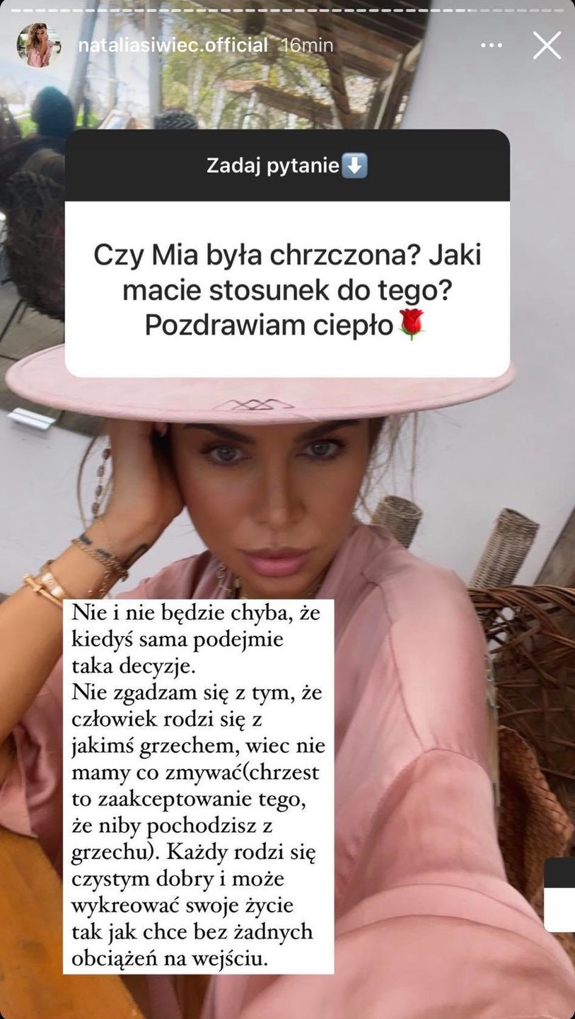 Natalia Siwiec nie ochrzci córki