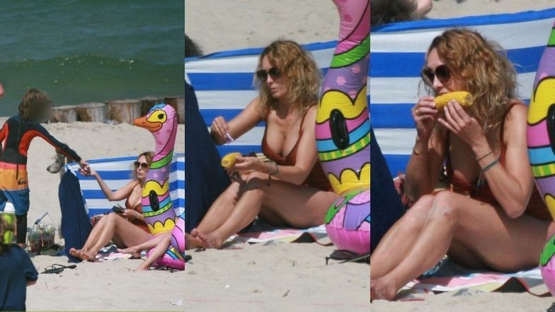 Anna Kalczyńska na plaży w Chałupach