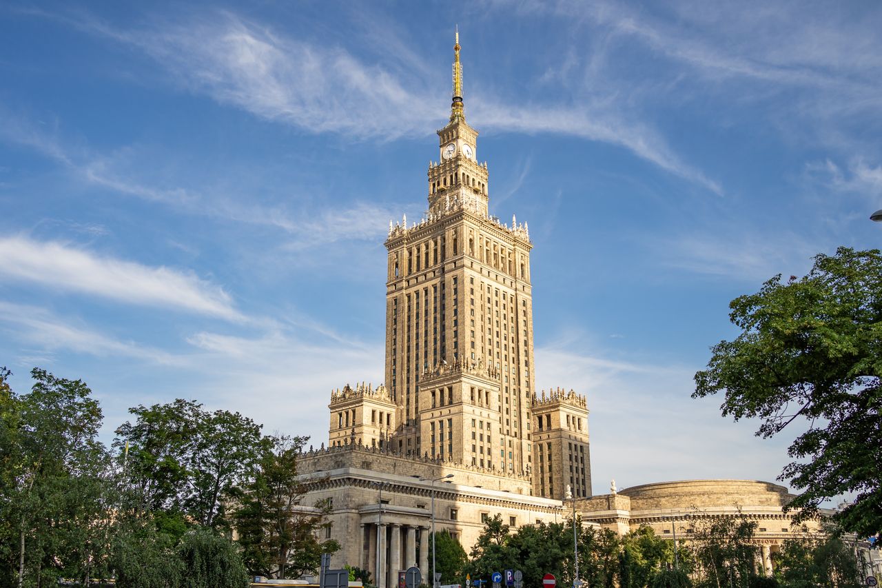 Z Pałacu Kultury i Nauki można zobaczyć panoramę miasta 