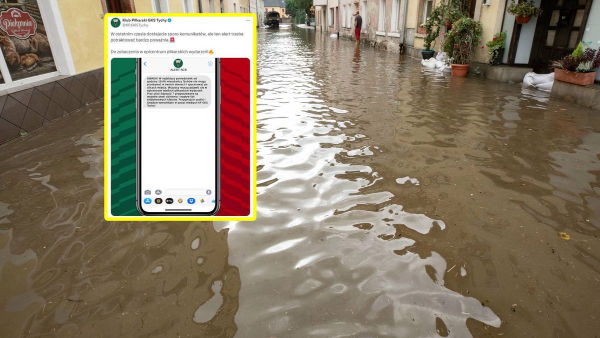 PAP / Krzysztof Cesarz / Klub piłkarski GKS Tychy/X / zalane ulice w Polsce / wpis na profilu GKS Tychy