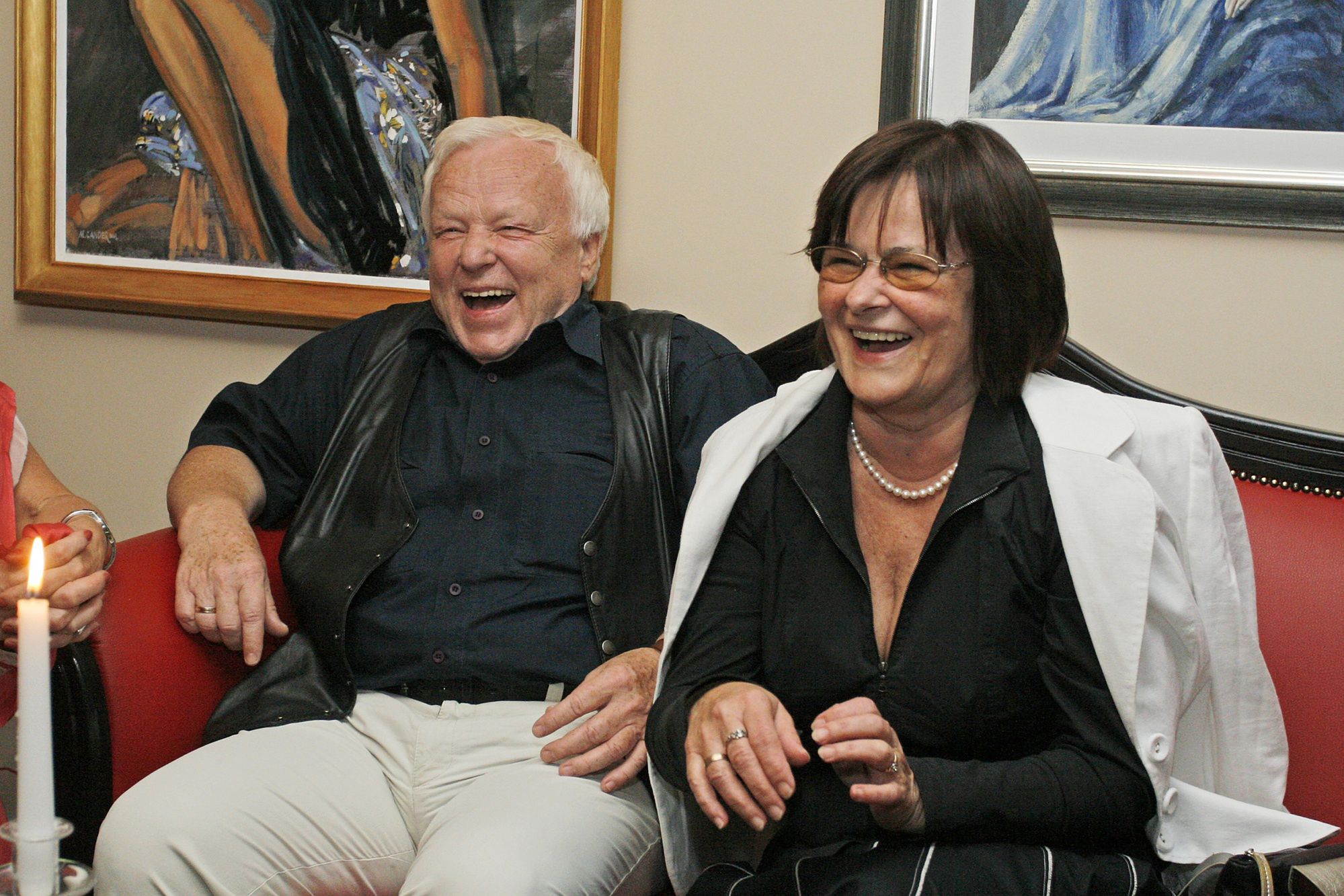 Marian Opania z żoną Anną