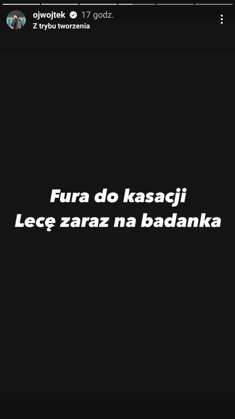 ojwojtek miał wypadek samochodowy