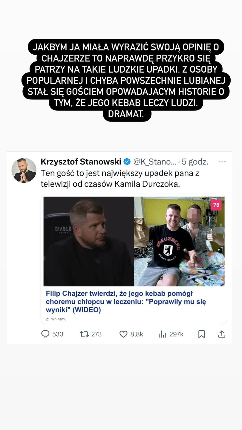 Marianna Schreiber odniosła się do udziału Filipa Chajzera w walkach MMA