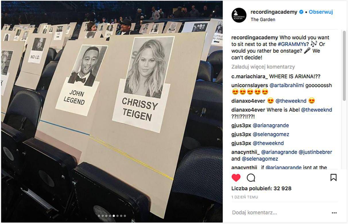 Grammy 2018: jak zostały usadzone gwiazdy?