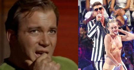 Kapitan Kirk ogląda występ Miley...