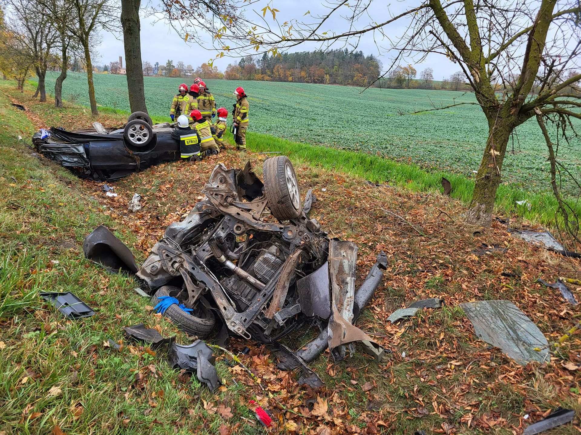 Wypadek na dk 63 pod Miłkami 
