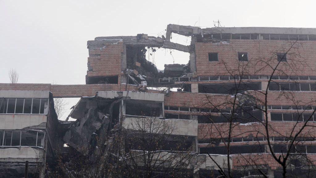 zbombardowany budynek Ministerstwa Obrony w Belgradzie