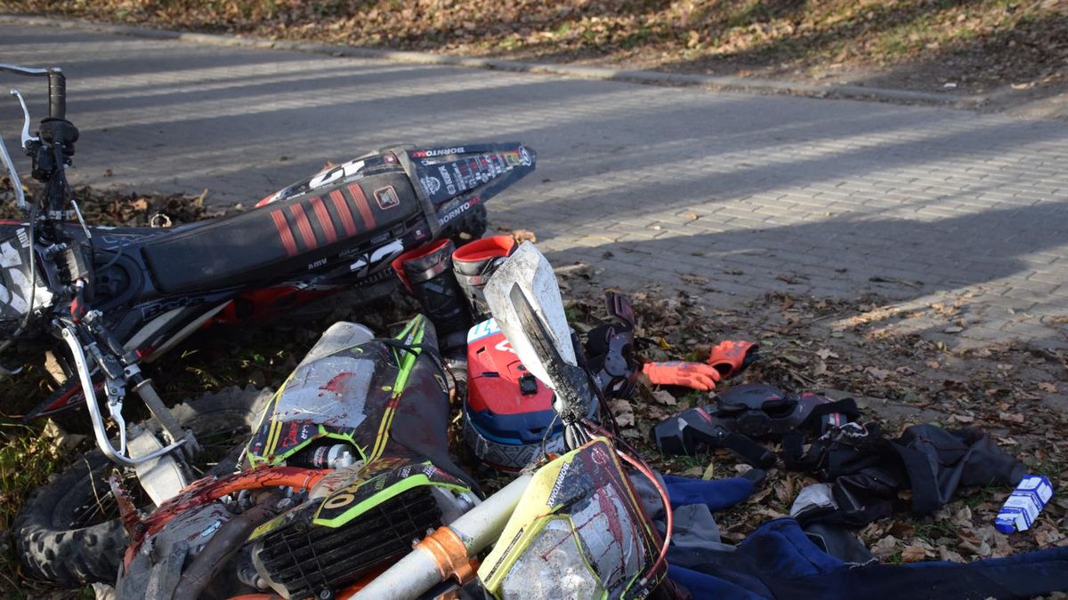 motocykl Franka Dubaniowskiego po ataku