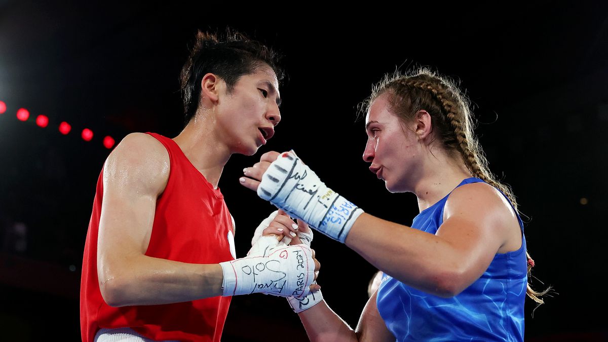 Getty Images / Richard Pelham / Lin Yu-Ting i Julia Szeremeta podczas finału igrzysk olimpijskich w Paryżu