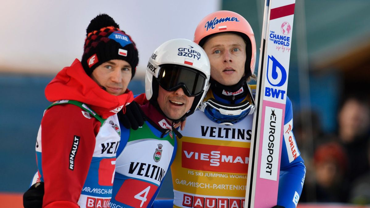 Getty Images / Franz Kirchmayr/SEPA Media / Na zdjęciu: Kamil Stoch, Piotr Żyła i Dawid Kubacki 