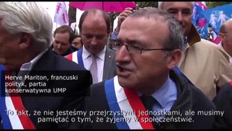 Marsz aktywistów w Paryżu; chcą bronić tego, co uważają za wartości rodzinne