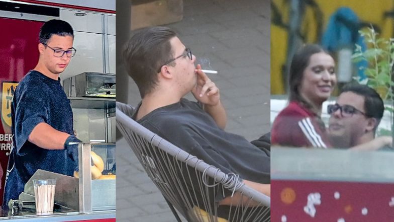 Allan Krupa "puszcza dymka" w przerwach od pracy w food trucku z kiełbaskami 