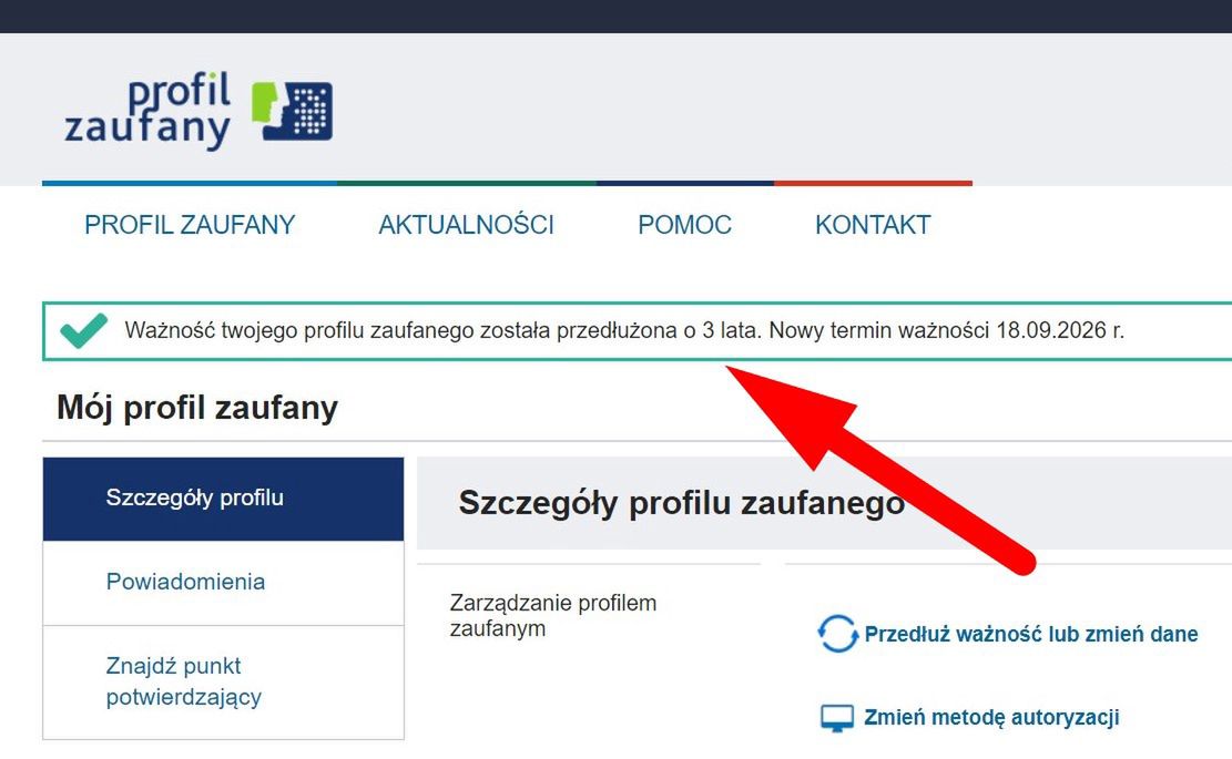 Nowa data ważności Profilu Zaufanego