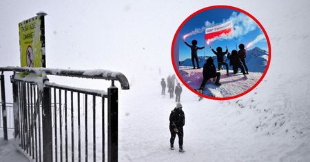 Kibice ukarani za race na Kasprowym Wierchu. To byli strażacy