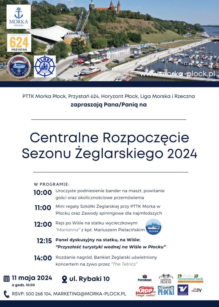 Oddział Żeglarsko - Motorowodny PTTK "Morka" w Płocku zaprasza na otwarcie sezonu