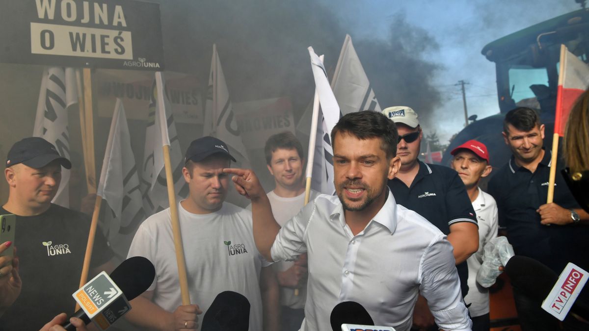 Protest rolników z Agrounii na S8. Kołodziejczak ostro o Tusku i Kosiniaku-Kamyszu 