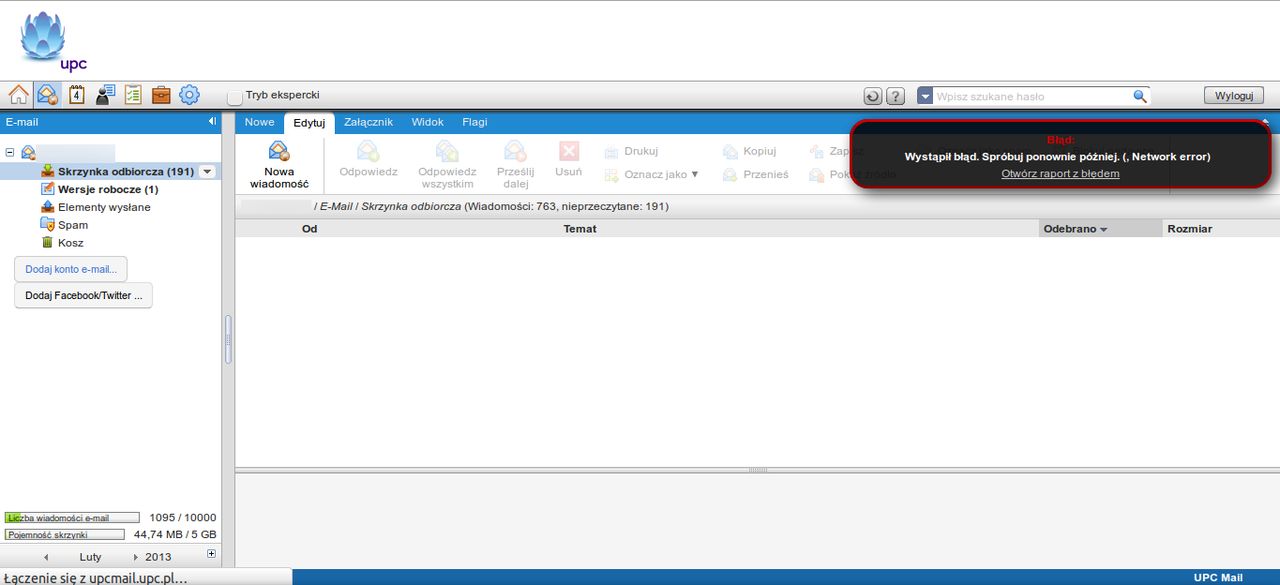 Nowy webmail UPC, czyli złe priorytety