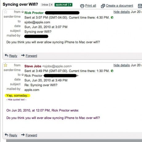 Steve Jobs: Synchronizacja przez Wi-Fi  nadejdzie „kiedyś”