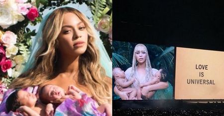Beyonce na koncercie pokazała zdjęcia WYNAJĘTYCH bliźniaków...