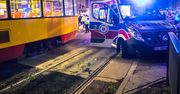 Jeden tramwaj najechał na tył drugiego. Poszkodowanych 10 osób