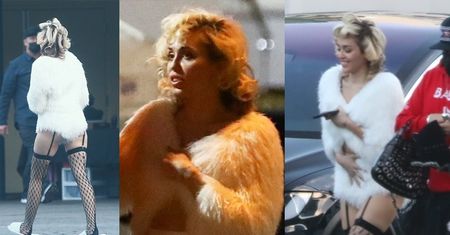 Miley Cyrus paraduje w futrzanych majtkach i pończochach z siatki (ZDJĘCIA)