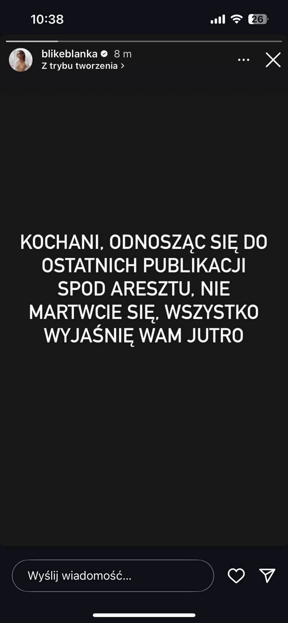 Blanka wydała oświadczenie na temat wizyty w areszcie