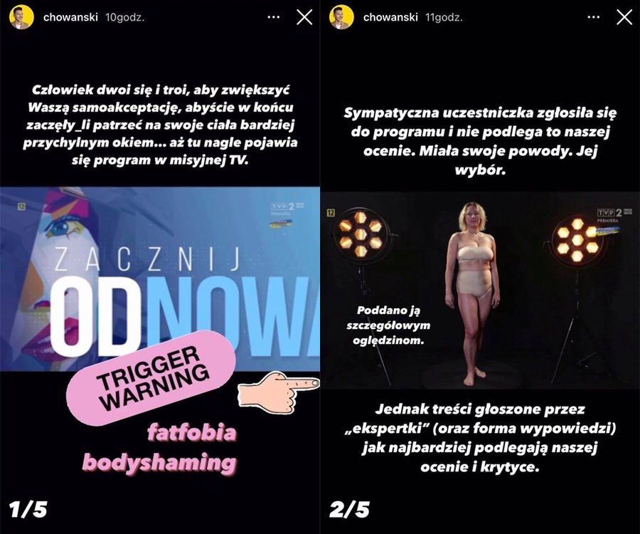 W programie Telewizji Polskiej o metamorfozach prowadzące bezlitośnie oceniały wygląd uczestniczki