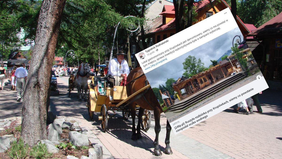 Na Krupówkach trwa rozbiórka lokalu gastronomicznego. W jego miejsce powstanie większy.