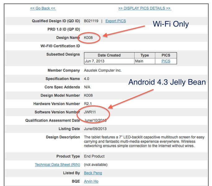 Odświeżony Nexus 7 ze Snapdragonem S4 Pro i Androidem 4.3 wycieka 2