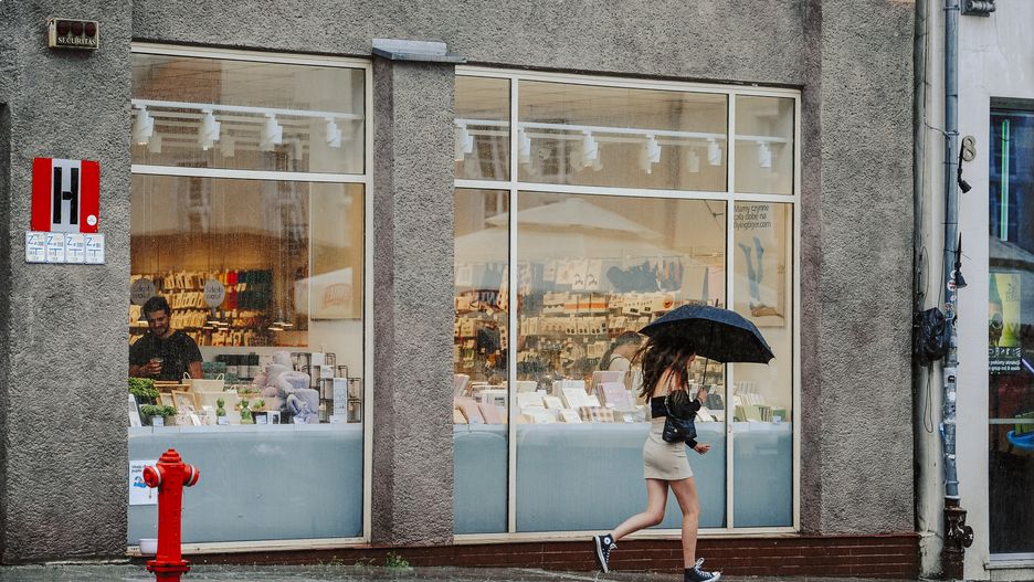 Regional Economy Ahead of Polish Elections
A pedestrian in the rain passes a store in the old town of Olsztyn, Poland, on Saturday, Aug. 26, 2023. Olsztyn showcases the Law and Justice party's economic focus on citizens living outside the bigger metropolises who make up its grassroots support. Photographer: Damian Lemaski/Bloomberg via Getty Images
Bloomberg
polish, shops, european, shop, enterprise2023, business news, euro members, consumer goods, e.u., eu, emea, industries