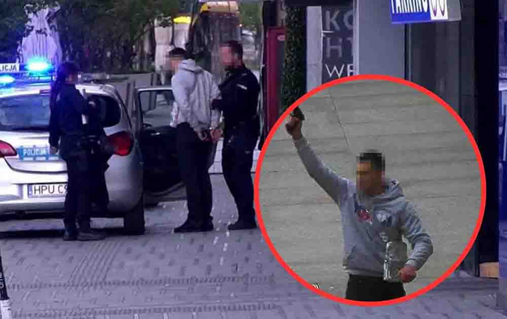 Mężczyzna z pistoletem w centrum Poznania celował w otoczenie. Interweniowały służby
