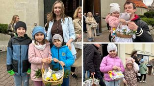 Wielka Sobota 2026. Święcenie pokarmów w wieluńskich kościołach. Wierni udali się do świątyń całymi rodzinami