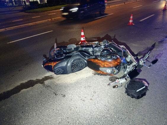 Motocyklista w szpitalu