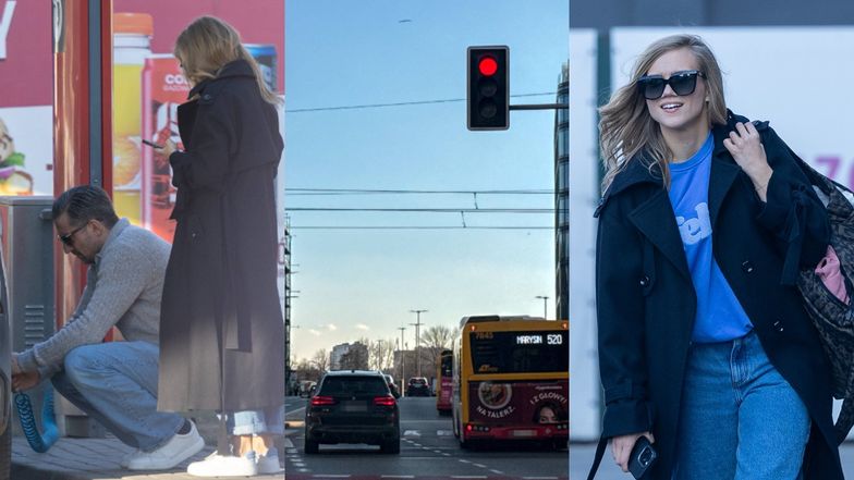 Agnieszka Kaczorowska i Marcin Rogacewicz wracają z próby 