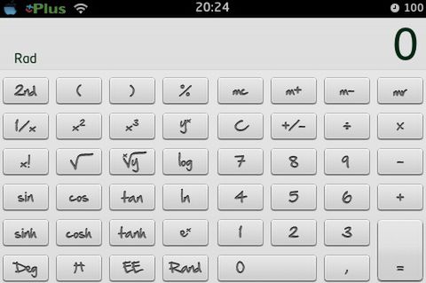 Biały kalkulator w iPhonie