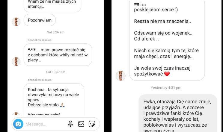 Wiadomości Ewy Chodakowskiej do byłej ambasadorki