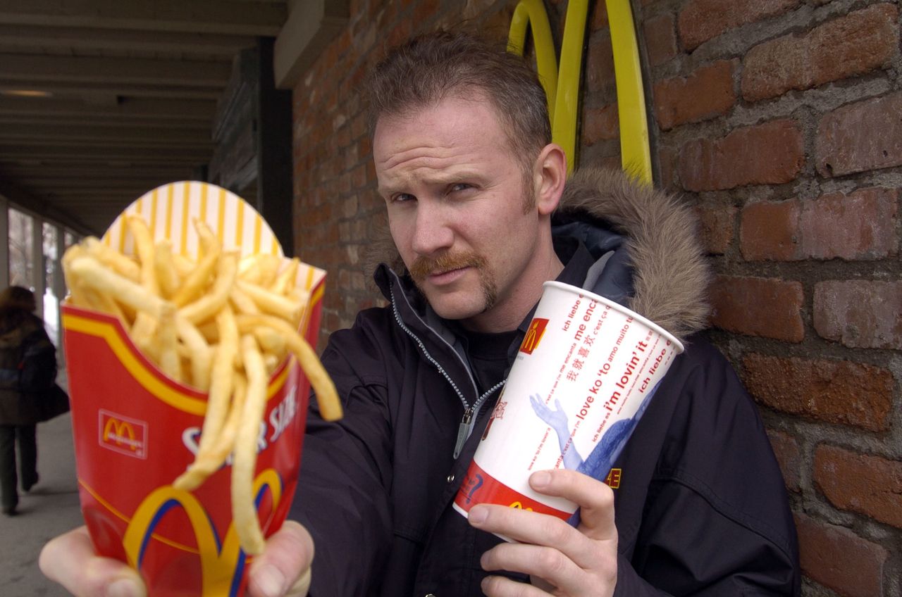 Morgan Spurlock promuje "Super Size Me"