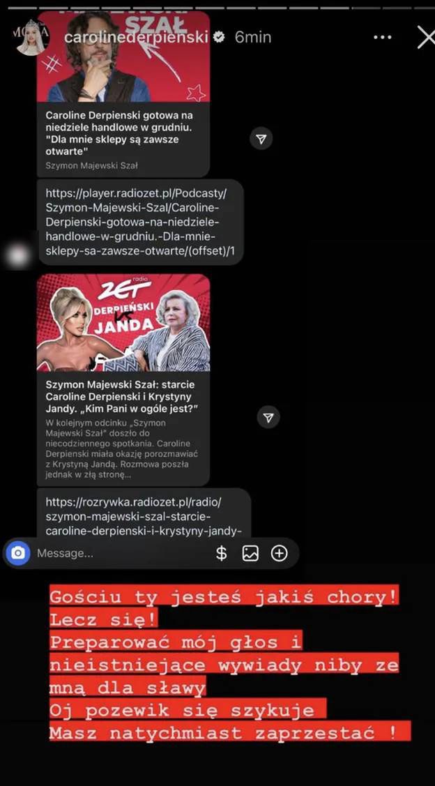 Caroline Derpienski oburzona audycją Szymona Majewskiego. Szykuje się pozew