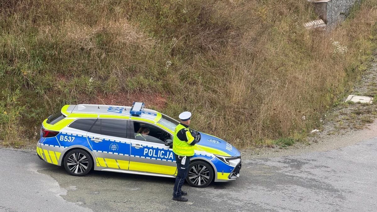 Policjanci podczas akcji "Bezpieczny przejazd"