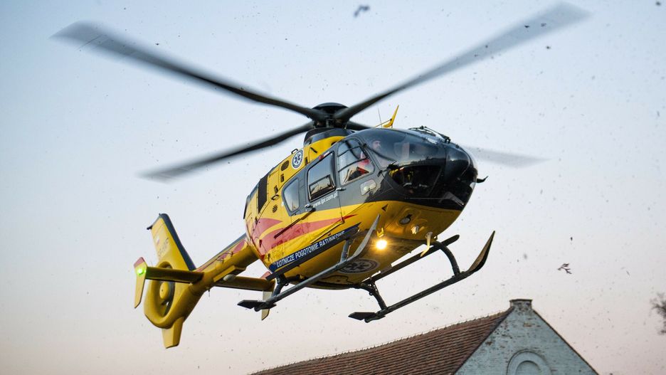 Na miejscu lądował śmigłowiec LPR