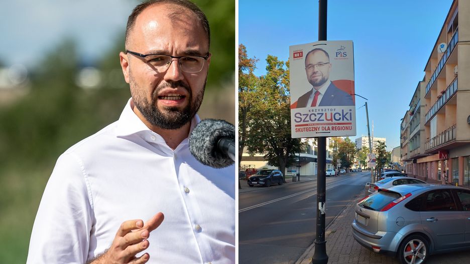 Za nielegalne plakaty wyborcze Krzysztofa Szczuckiego może spotkać kara grzywny