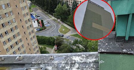 "Grafficiarz" na dachu 11-piętrowego bloku. Akcja policji